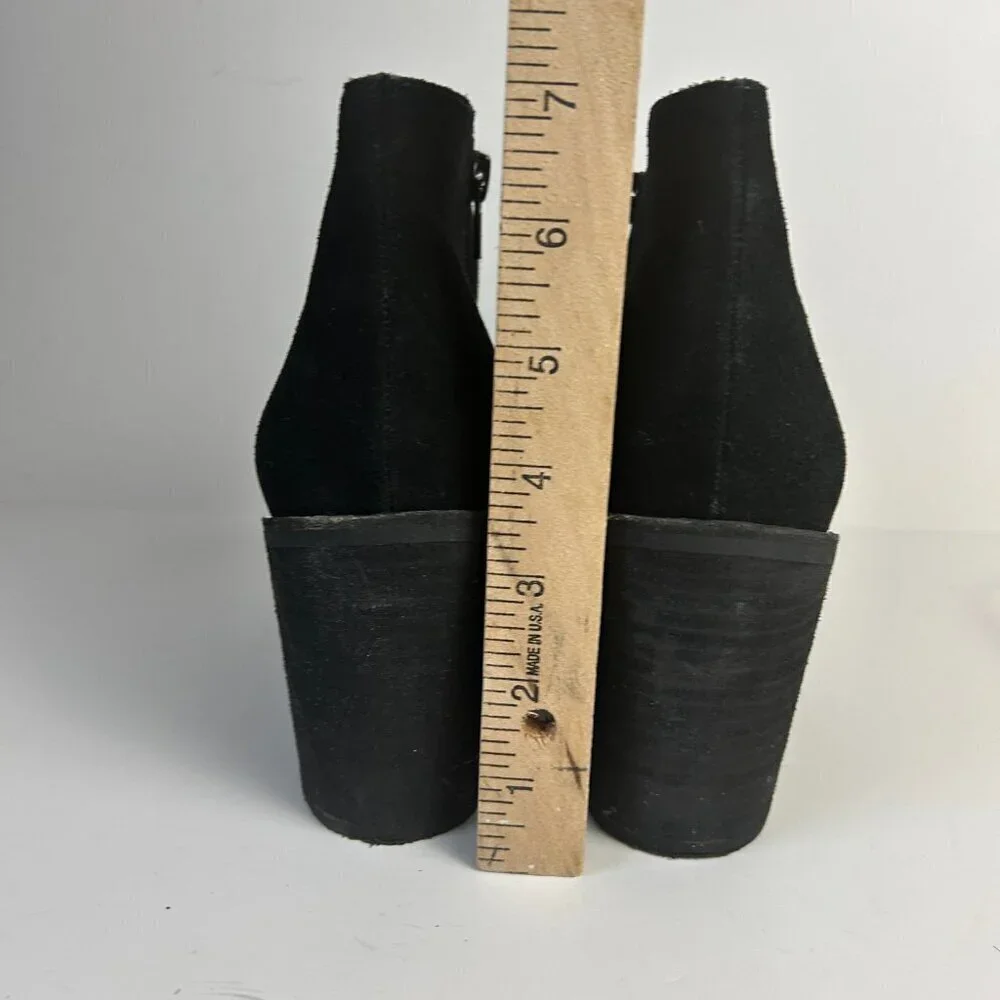 Jeffrey Campbell Boots Womens 9 Black Kamet-2 Leather Suede Ankle Booties Block - Picture 11 of 11